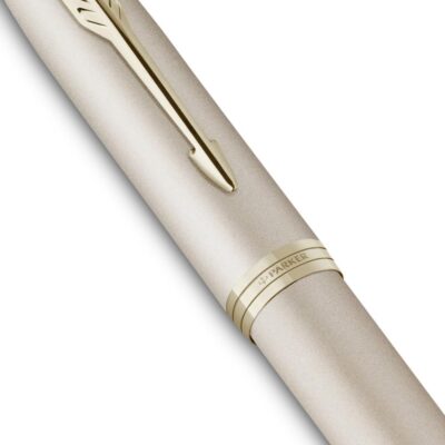 PARKER IM Monochrome Champagne Trim Fountain Pen – Medium N…