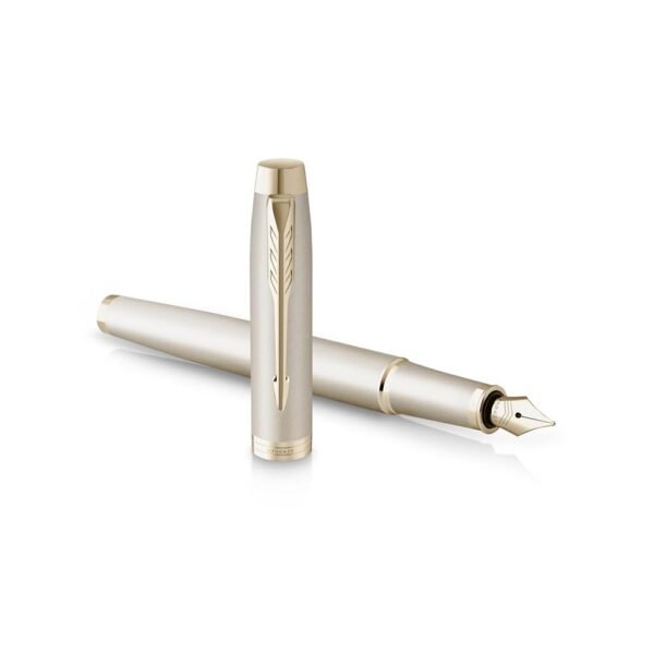 PARKER IM Monochrome Champagne Trim Fountain Pen – Medium Nib - Image 3