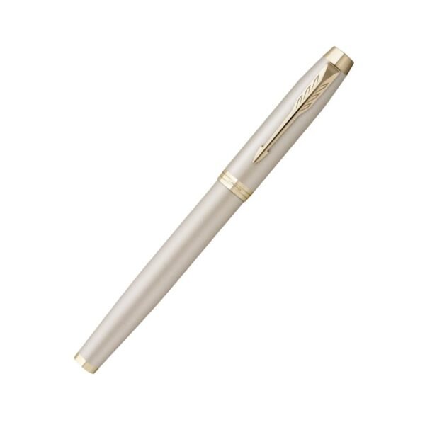 PARKER IM Monochrome Champagne Trim Fountain Pen – Medium Nib - Image 4