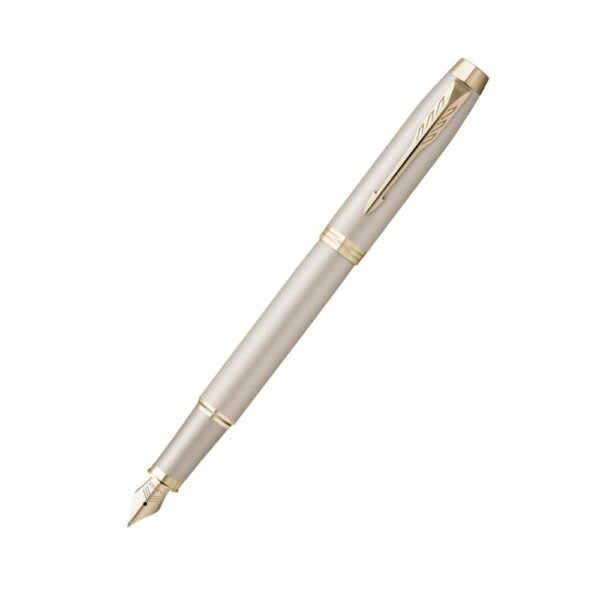 PARKER IM Monochrome Champagne Trim Fountain Pen – Medium Nib - Image 5
