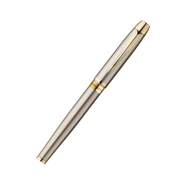 PARKER Odyssey Brushed Metal Gold Trim Rollerball Pen - Image 3