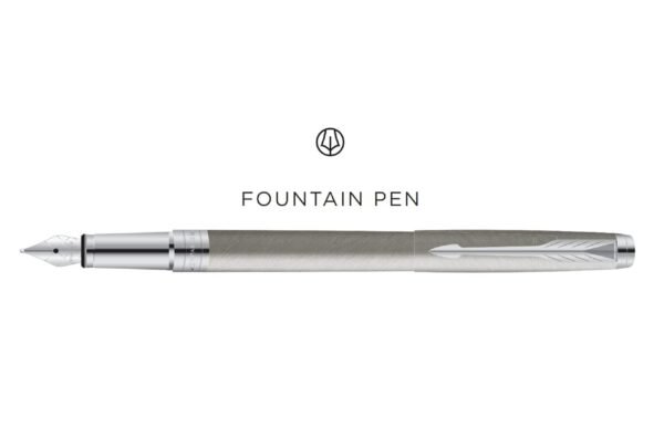 Parker Aster Brushed Metal |Chrome Trim |Fountain Pen - Image 3