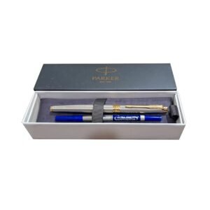 Alternative view of Parker Aster Brushed Metal |Gold Trim |Roller Ball Pen
