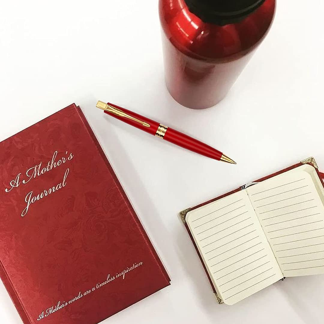 Parker Aster, Matte Red Gold Trim Ball Pen, Rakhi Combo, 3 Piece Set, Blue Ink, Best Choice for Rakhi Gift, Suitable for Office Professionals, College Students - Image 2