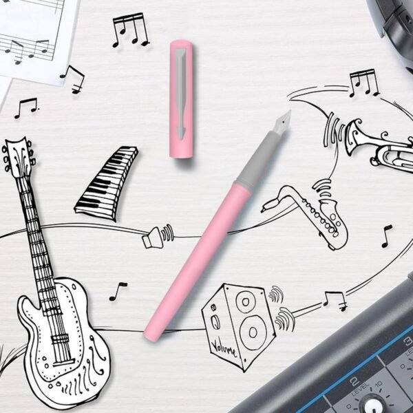 Parker Beta NEO Fountain Pen | Pale Pink Body Color |Ink Color - Blue - Image 3
