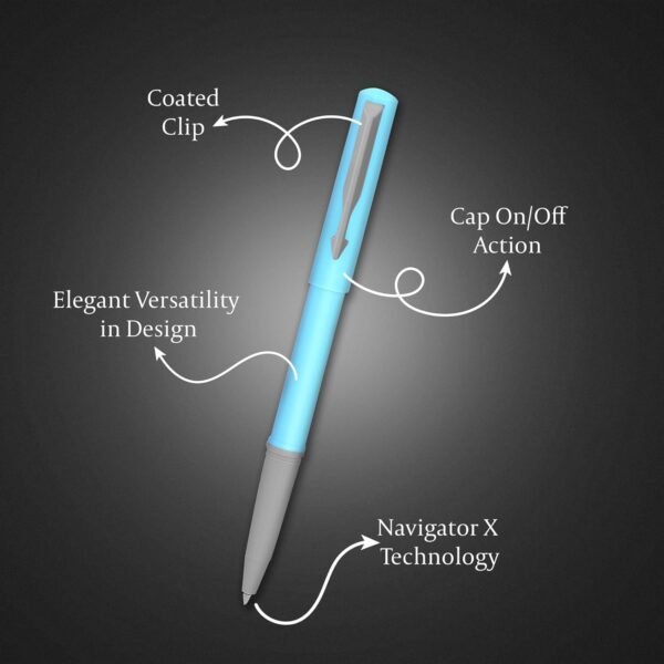 Parker Beta NEO Roller Ball Pen | Light Blue Body Color |Ink Color - Blue - Image 4