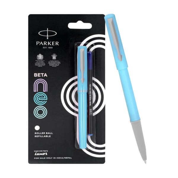 Parker Beta NEO Roller Ball Pen | Light Blue Body Color |Ink Color - Blue - Image 5