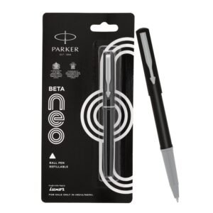 Alternative view of Parker Beta Neo Chrome Trim Ball Pen | Blue Ink | Black Body Color | Ballpoint Pen for Smooth Writing | Ergonomic Design, Write with Confidence – Anytime, Anywhere