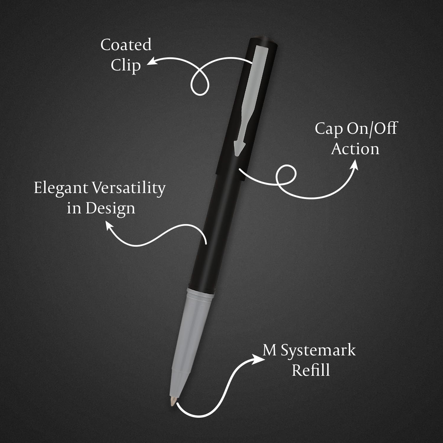 Parker Beta Neo Chrome Trim Ball Pen | Blue Ink | Black Body Color | Ballpoint Pen for Smooth Writing | Ergonomic Design, Write with Confidence – Anytime, Anywhere - Image 3