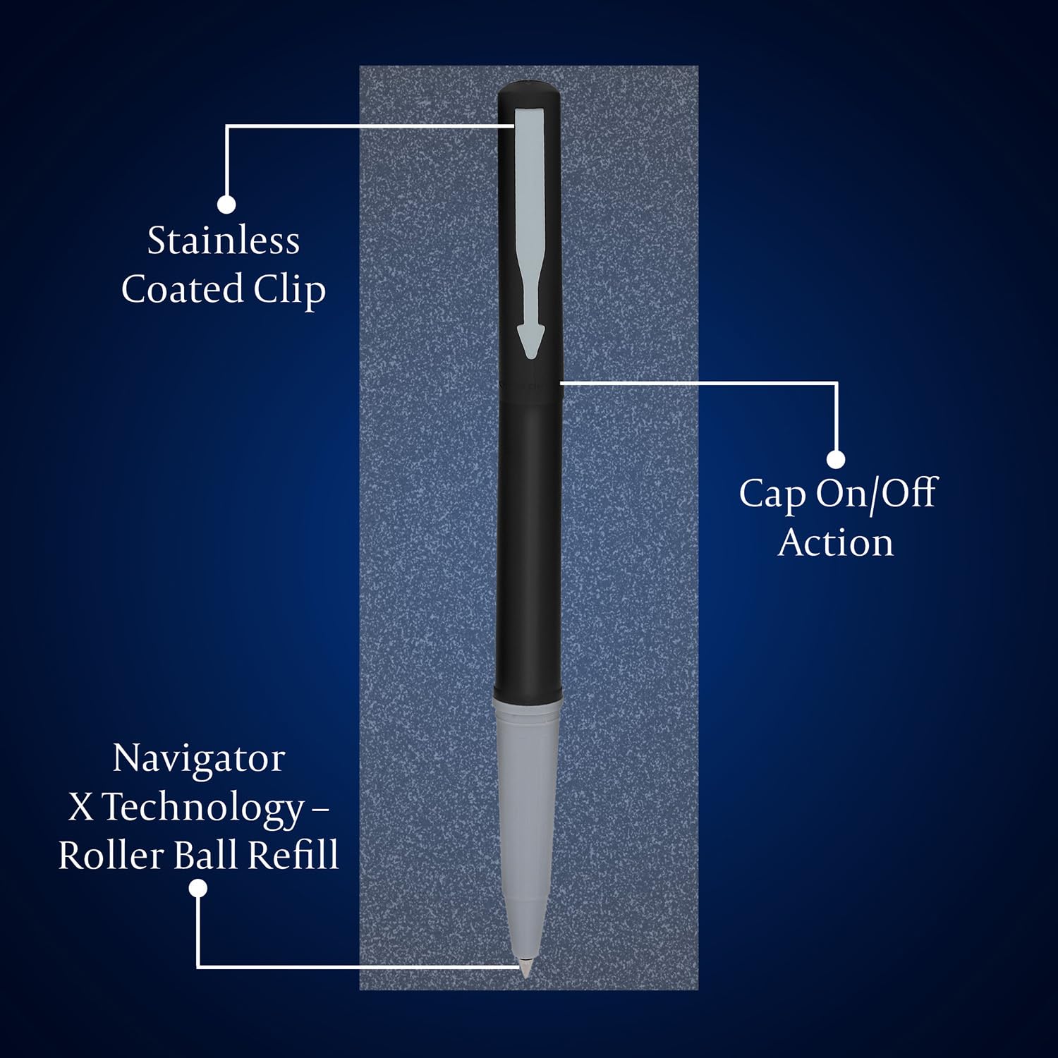 Parker Beta Neo Chrome Trim Roller Ball Pen| Black Body Color| Ink Color - Blue | Perfect For Corporate Gifting | Elite Pen For Professionals - Image 4