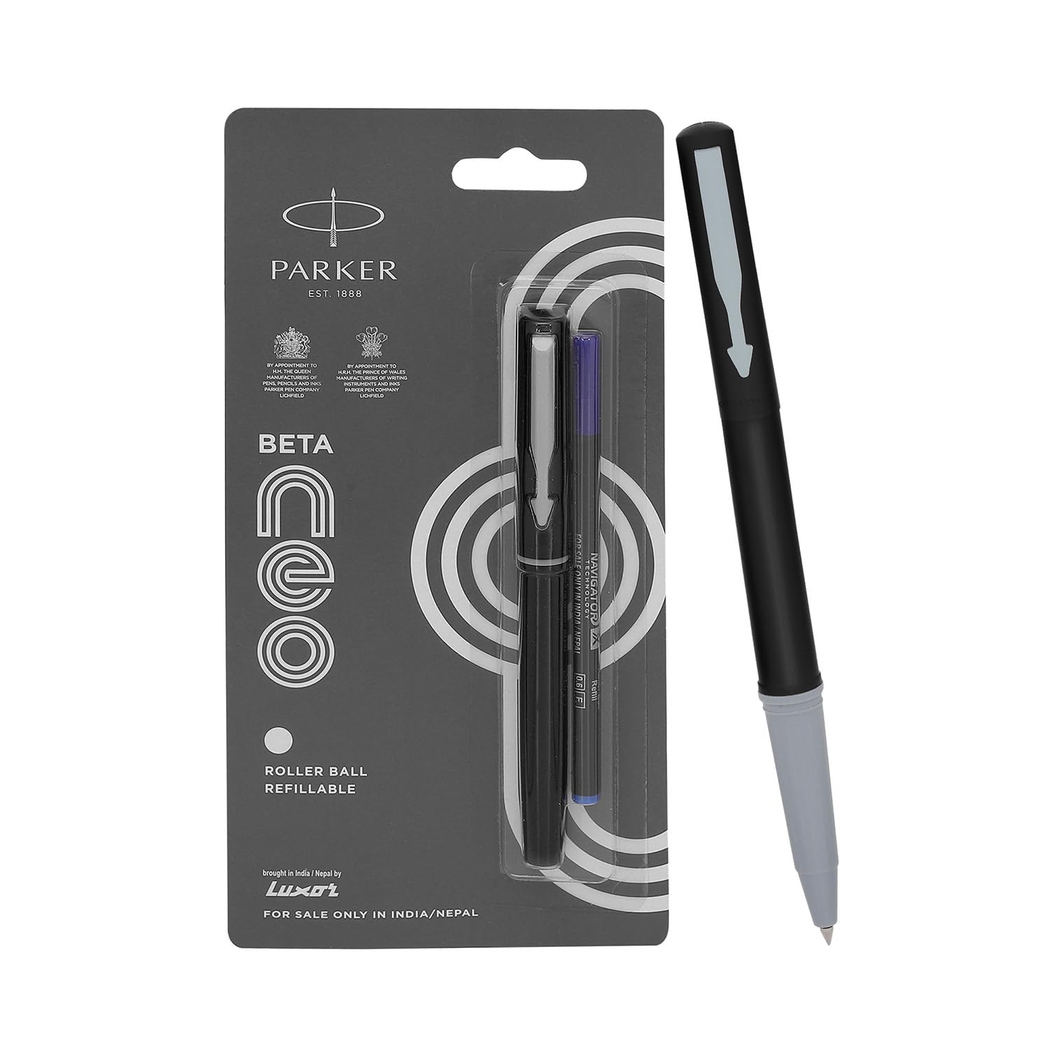 Parker Beta Neo Chrome Trim Roller Ball Pen| Black Body Color| Ink Color - Blue | Perfect For Corporate Gifting | Elite Pen For Professionals - Image 6