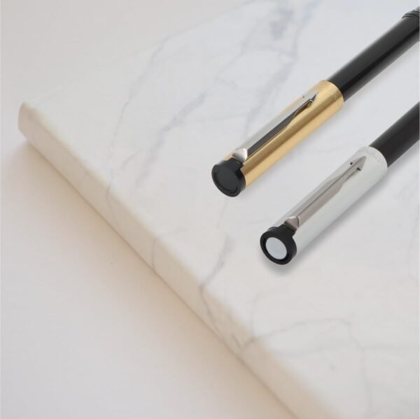 Parker Beta Premium Chrome Trim Fountain Pen| Silver Finish Cap With 1 Ink Cartridge| Ink Color - Blue | Corporate Gift | Ideal For Professional Use