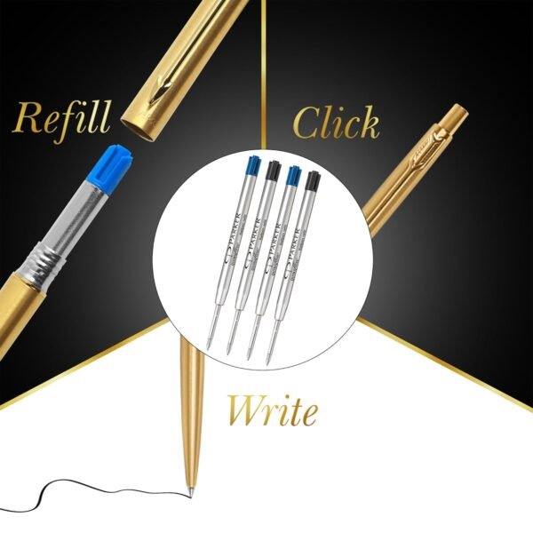 Parker Classic Gold Trim Ball Pen | Blue Ink | Ballpoint Pen for Smooth Writing | Iconic Parker Craftsmanship | Premium Gifting Choice - Image 10
