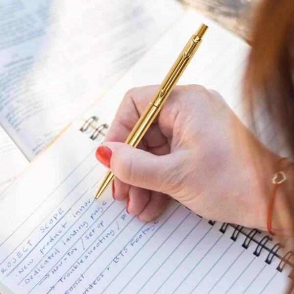 Parker Classic Gold Trim Ball Pen | Blue Ink | Ballpoint Pen for Smooth Writing | Iconic Parker Craftsmanship | Premium Gifting Choice - Image 7