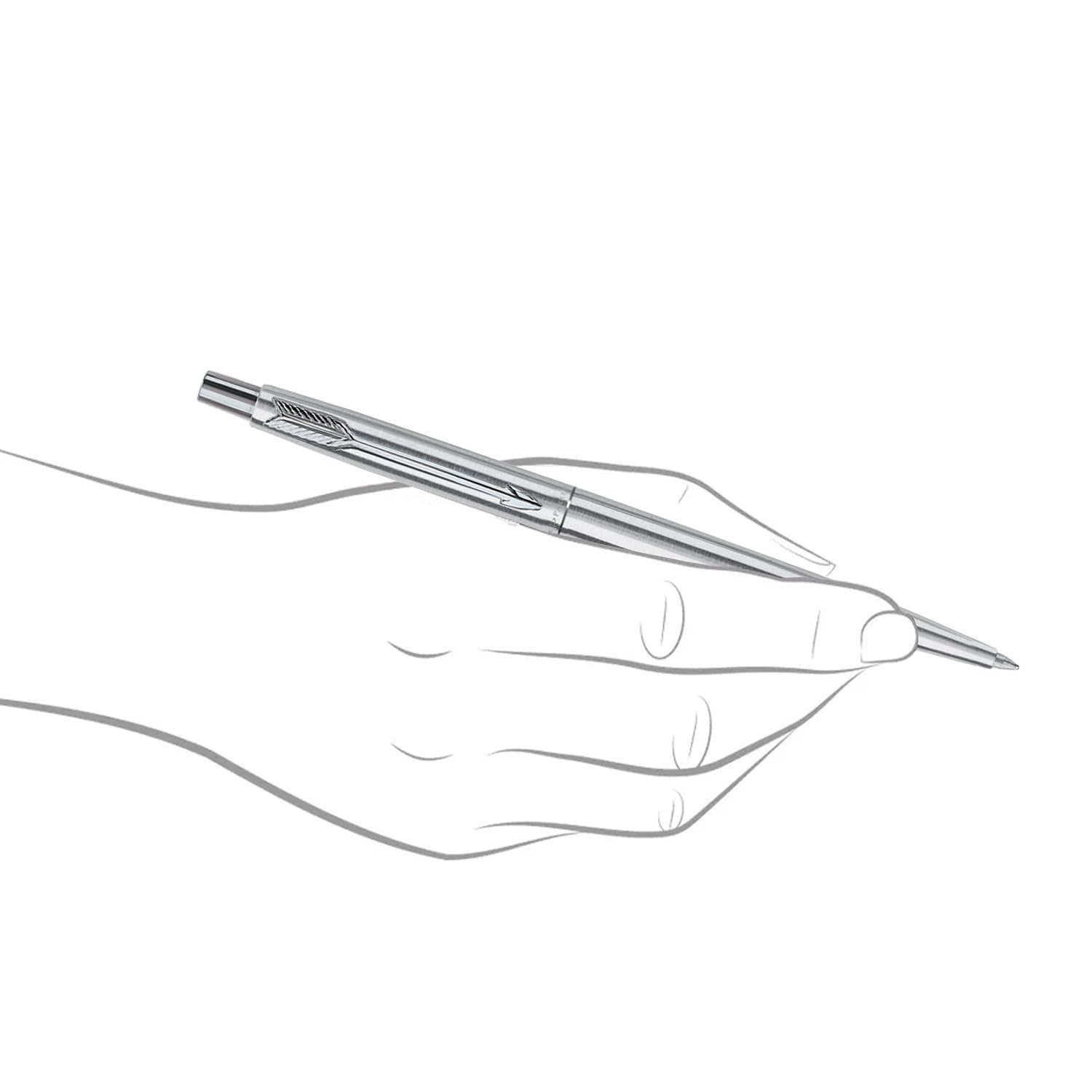 Parker Classic Stainless Steel Chrome Trim Ball Pen | Ink Color - Blue | Corporate Gift | Ideal For Professional Use - Image 6