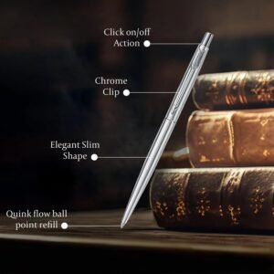 Alternative view of Parker Classic Stainless Steel Chrome Trim Ball Pen| Ink Color - Blue | Gift For Employees | Unique Gifts For Entrepreneurs