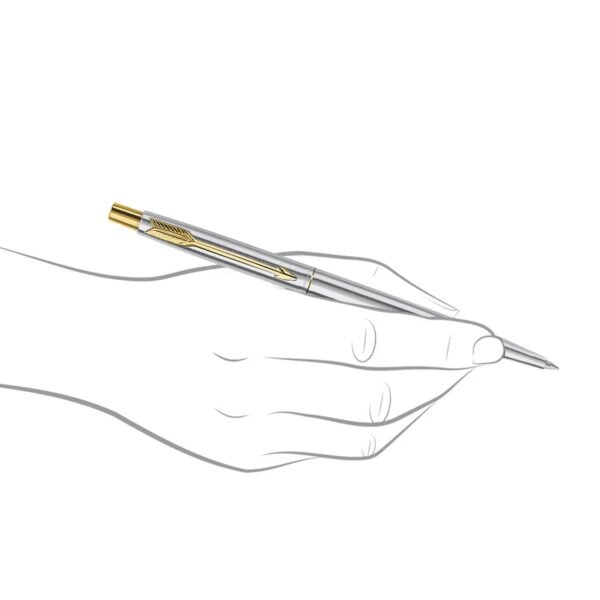 Parker Classic Stainless Steel Gold Trim Ball Pen | Blue Ink | Ballpoint Pen for Smooth Writing | Elegant Design and Great for Gifting or Celebrations - Image 4