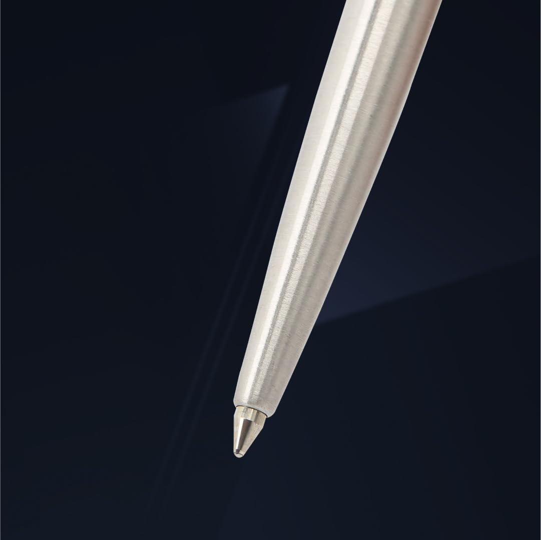 Parker Classic Stainless Steel Gold Trim Ball Pen| Ink Color - Blue | Perfect For Corporate Use | Elite Pen For Professionals - Image 2