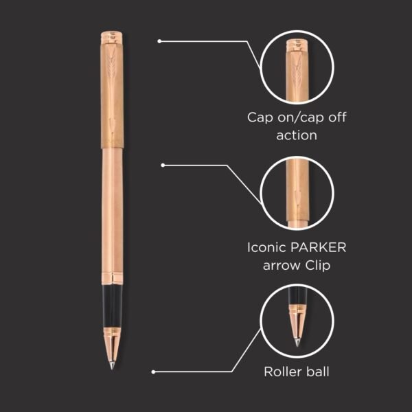 Parker Folio Antimicrobial Roller Ball Pen| Ink Color - Blue | Perfect For Gifting Purpose | Elite Pen for Personal & Professional Use - Image 4