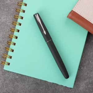 Parker Frontier Matte Black Chrome Trim Fountain Pen | Corporate Gift | Ideal For Professional Use