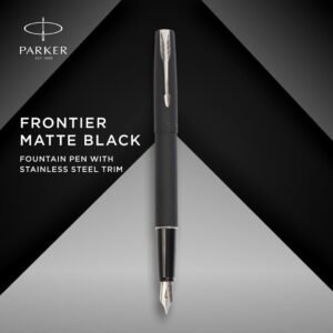 Alternative view of Parker Frontier Matte Black Chrome Trim Fountain Pen | Corporate Gift | Ideal For Professional Use