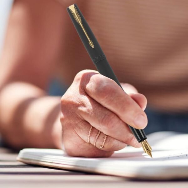 Parker Frontier Matte Black Gold Trim Fountain Pen | Leading Pen For Corporate - Image 6