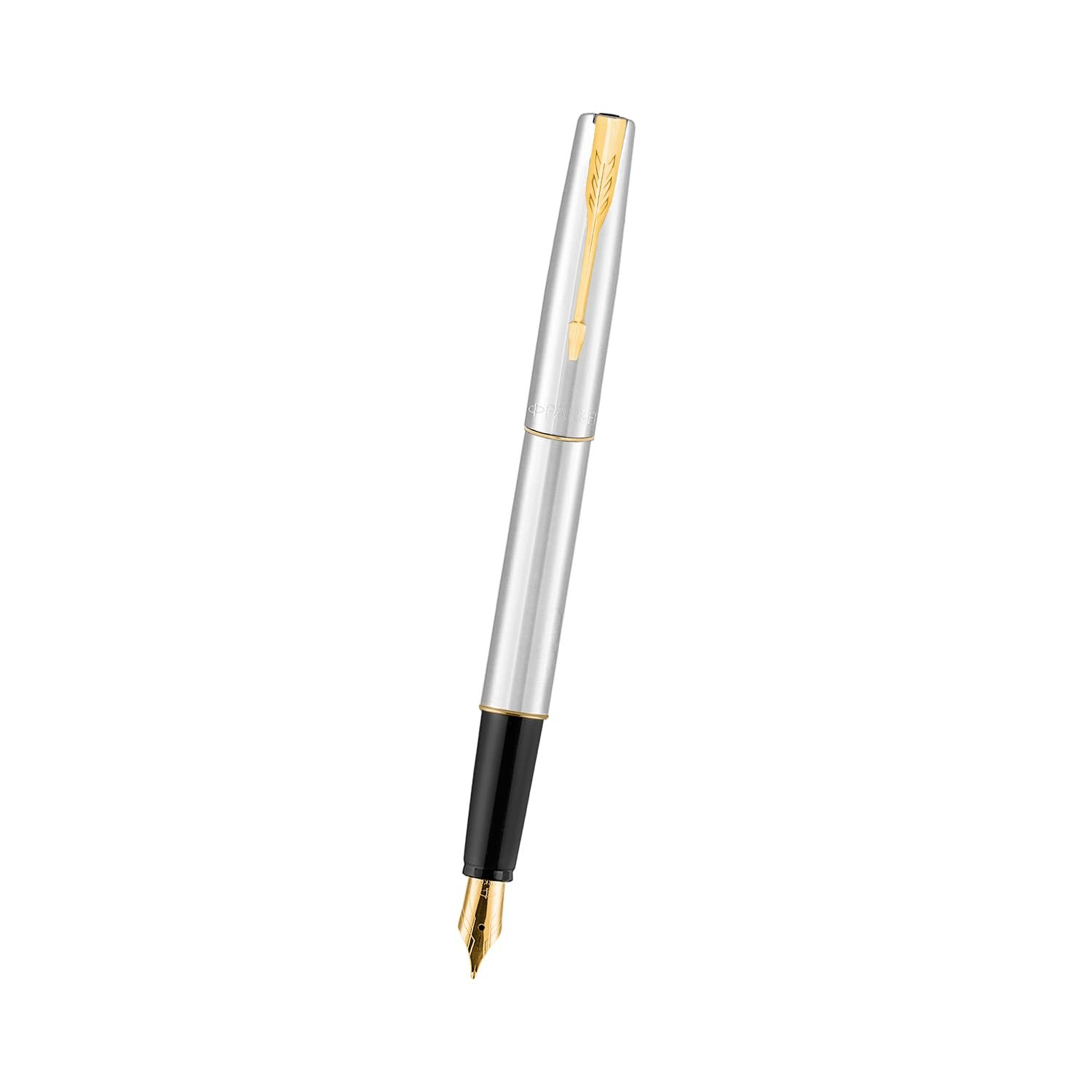 Parker Frontier Stainless Steel Gold Trim Fountain Pen | Corporate Gift | Ideal For Professional Use - Image 5