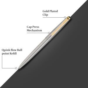 Alternative view of Parker Galaxy Stainless Steel Gold Trim Ball Pen