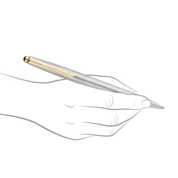 Parker Galaxy Stainless Steel Gold Trim Ball Pen - Image 8