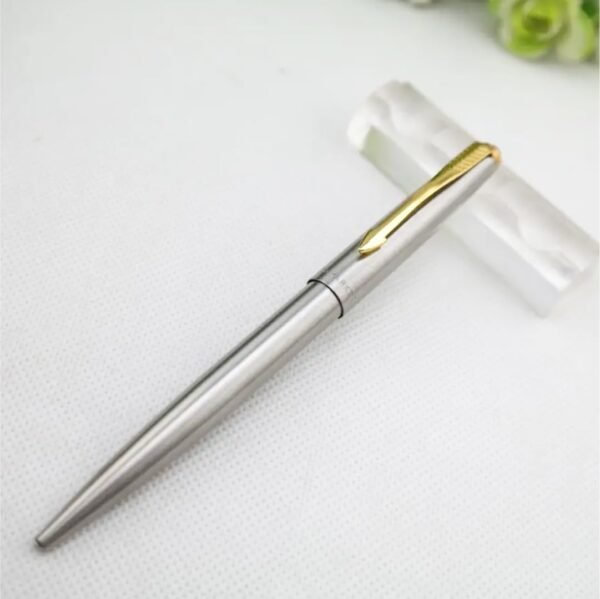 Parker Galaxy Stainless Steel Gold Trim Roller Ball Pen - Image 4