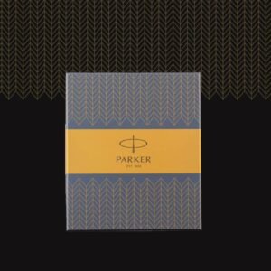 Parker Gift Set Frontier Matte Black Gold Trim Roller Ball Pen With Card Holder | 1 Pen + 1 Card Holder| Ink Color - Blue | Perfect For Employees | Unique Gifts For Entrepreneurs