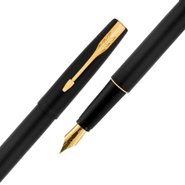 Parker Gift Set- (Parker Frontier Matte Black Gold Trim Fountain Pen With Card Holder) 1 Pen+ 1 Card Holder| Ink Color - Blue| Gift Set | Gifts For Employees - Image 6