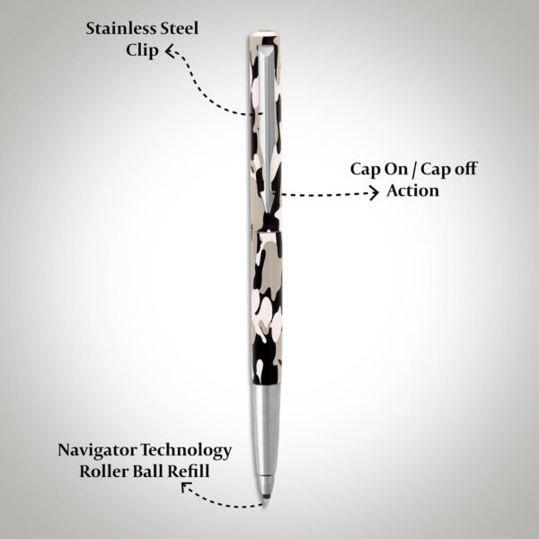 Parker Gift Set| Vector Camouflage Roller Ball Pen Gift Set | Pen with 1 Ink Cartridge & Keychain | Ink Color Blue | Premium set crafted for Gifting - Image 5