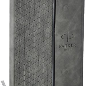 Alternative view of Parker Gift Set | Vector Matte Black Gold Trim Roller Ball Pen Grey Flip PU Notebook | 1 Pen + 1 Note Book| Ink Color - Blue
