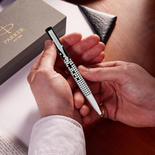 Parker Gift Set | Vector Special Edition Chrome Trim Roller Ball Pen with Parker Keychain | Ideal for Gifting | Elegant Gift for Any Occasion - Image 5