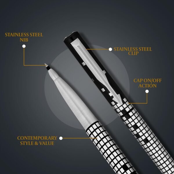 Parker Gift Set | Vector Special Edition Chrome Trim Roller Ball Pen with Parker Keychain | Ideal for Gifting | Elegant Gift for Any Occasion - Image 6