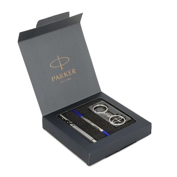 Parker Gift Set | Vector Special Edition Chrome Trim Roller Ball Pen with Parker Keychain | Ideal for Gifting | Elegant Gift for Any Occasion - Image 7