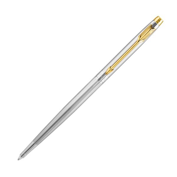 Parker Insignia Slim Shiny Chrome Gold Trim Ball Pen - Image 2