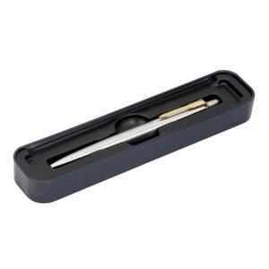 Alternative view of Parker Jotter Ball Pen | Stainless Steel Body with Gold Trim | Ink Color Blue | Premium Click Ballpoint Pen for Smooth Writing, Office, School, or Gifting