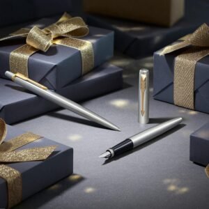 Alternative view of Parker Jotter Fountain Pen, Royal Blue Metal Body, Medium Point, Blue Ink, Includes Gift Box