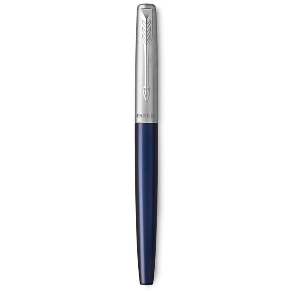 Parker Jotter Fountain Pen, Royal Blue Metal Body, Medium Point, Blue Ink, Includes Gift Box - Image 3