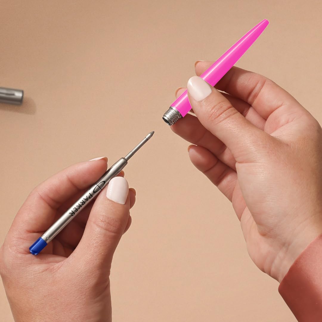 Parker Jotter Originals Chrome Trim Ball Pen| Pink Body Color| Ink Color - Blue | Corporate Gift | Ideal For Professional Use