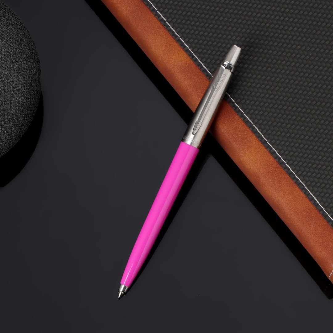 Parker Jotter Originals Chrome Trim Ball Pen| Pink Body Color| Ink Color - Blue | Corporate Gift | Ideal For Professional Use - Image 3