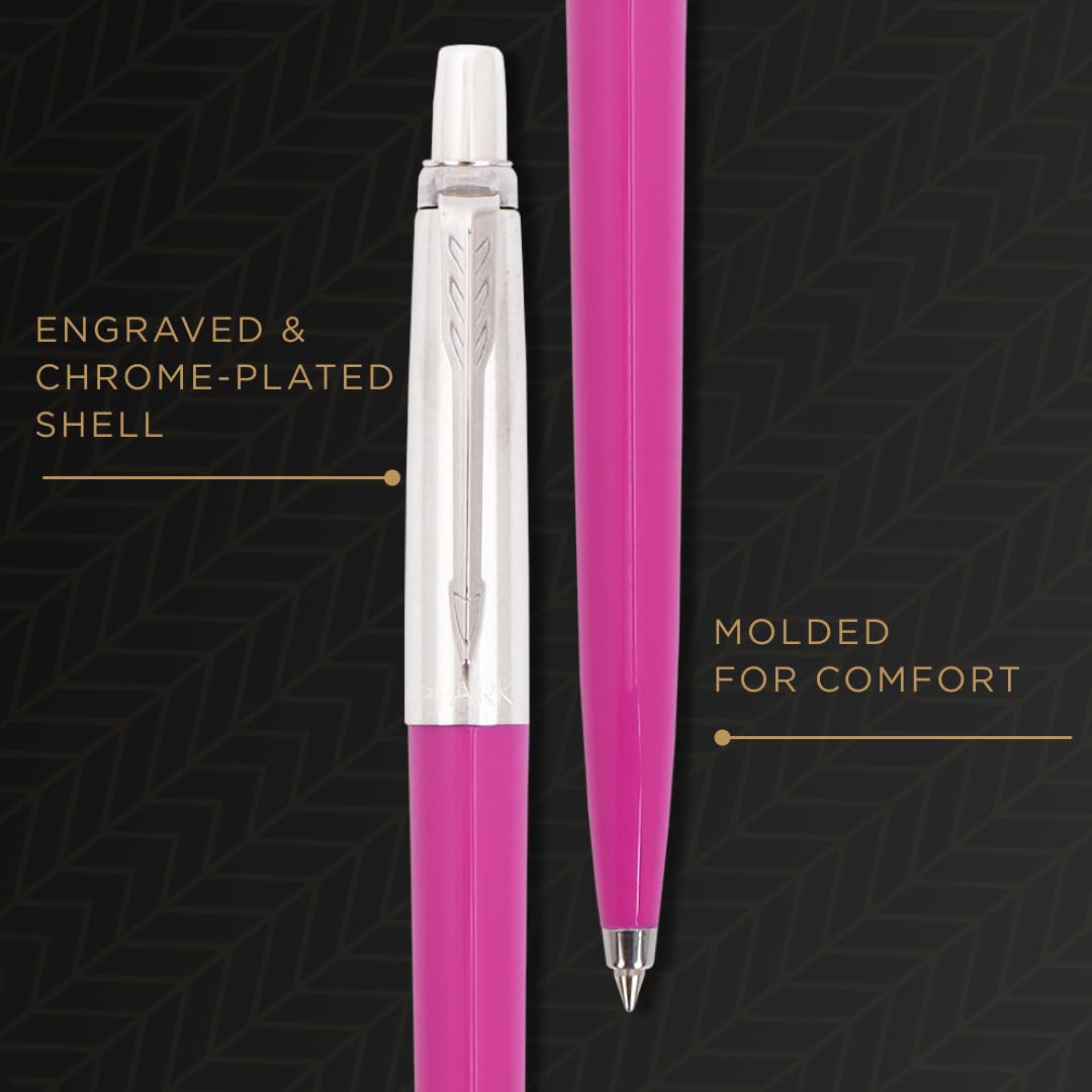 Parker Jotter Originals Chrome Trim Ball Pen| Pink Body Color| Ink Color - Blue | Corporate Gift | Ideal For Professional Use - Image 6