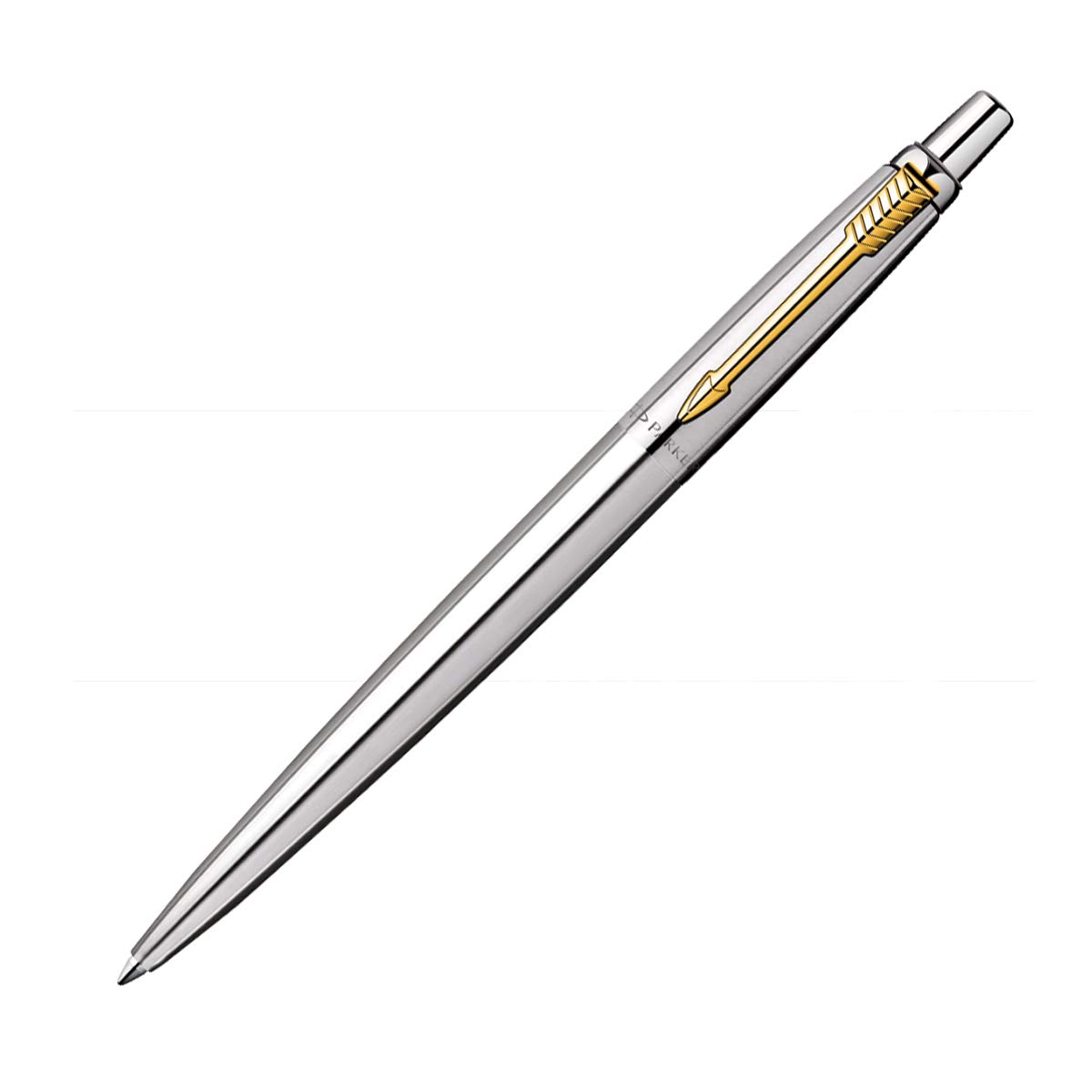 Parker Jotter Stainless Steel Gold Trim Ball Pen| Ink Color- Blue | Gift For Employees | Leading Pen For Corporate - Image 2