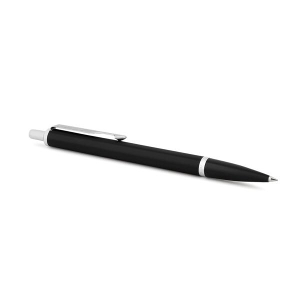 Parker Latitude Matte Black Chrome Trim Ball Pen | Blue Ink | Black Body Color | Sleek and streamlined design with a refined finish - Image 3
