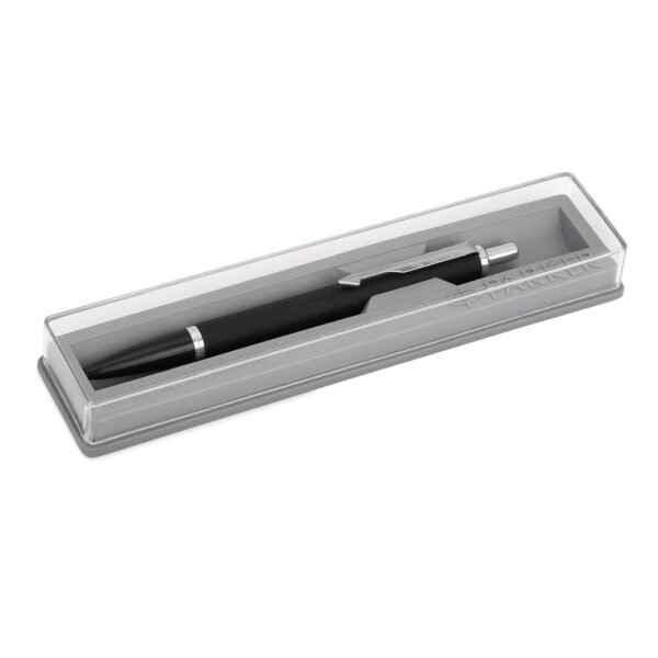 Parker Latitude Matte Black Chrome Trim Ball Pen | Blue Ink | Black Body Color | Sleek and streamlined design with a refined finish - Image 6