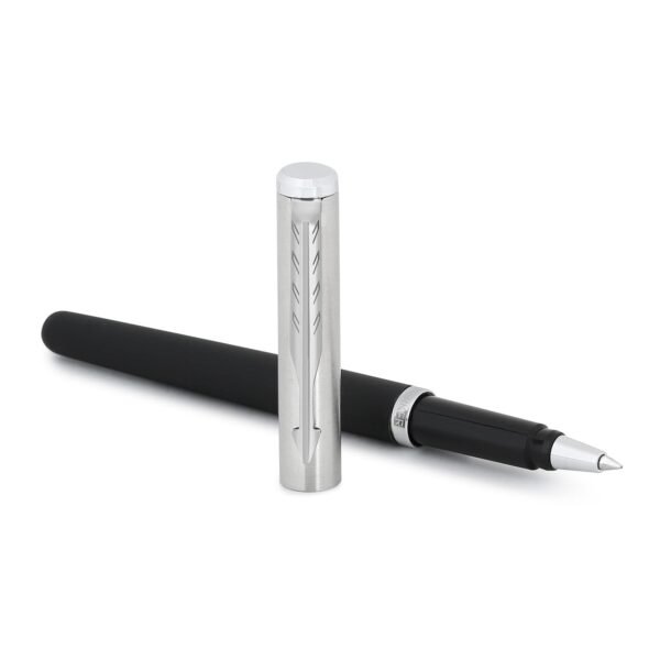 Parker Latitude Matte Metallix Chrome Trim Roller Ball Pen|Stainless Steel Clip|Ink Color - Blue | Refillable - Image 6