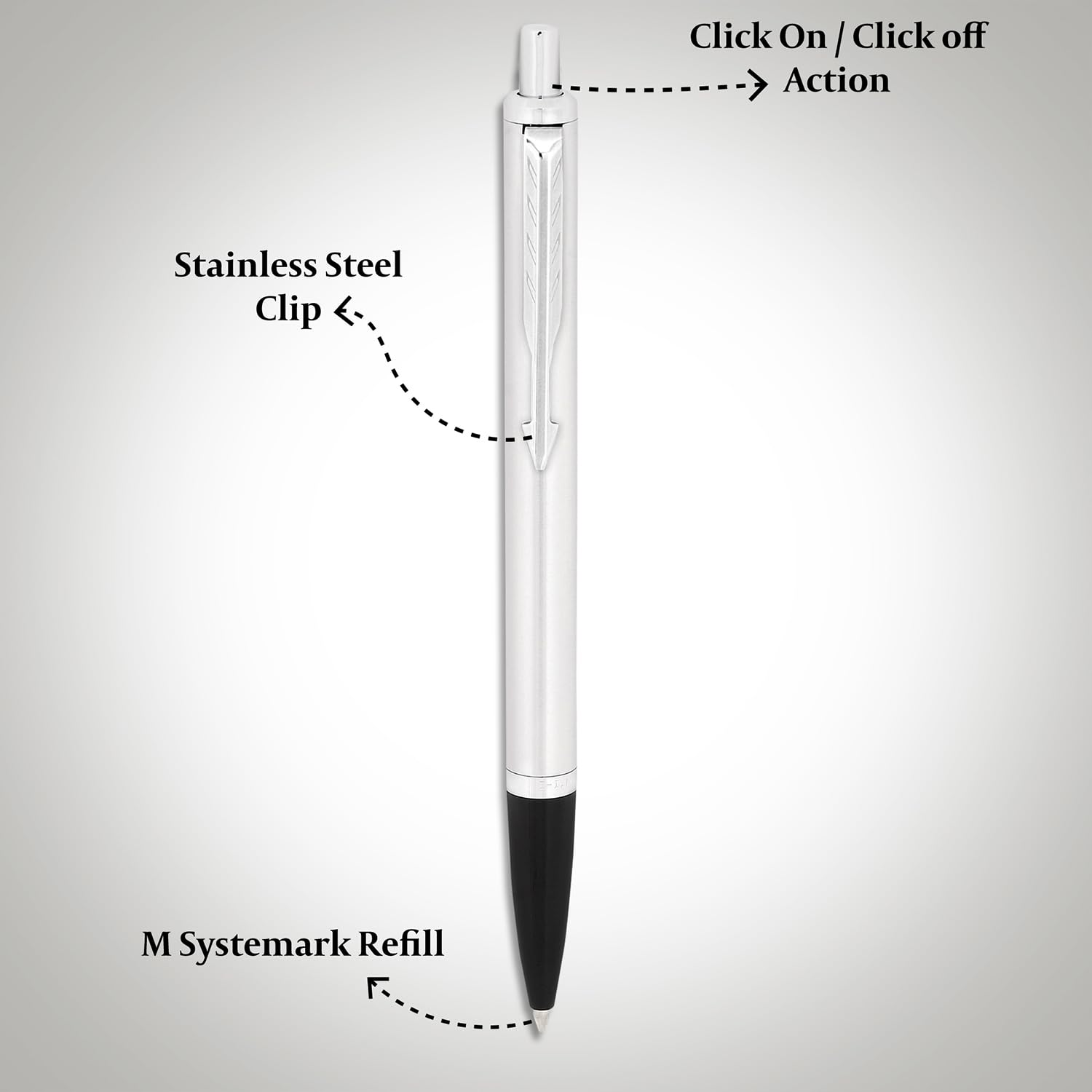Parker Latitude Shiny Chrome Trim Ball Pen| Ink Color - Blue | Pen For Corporate - Image 3
