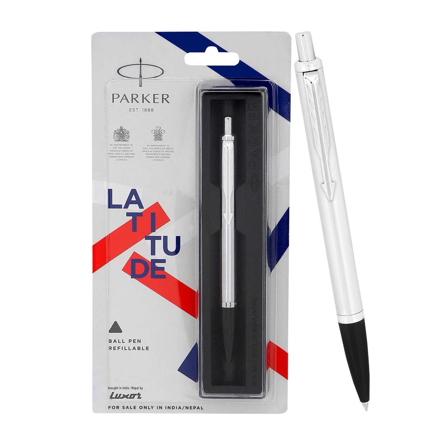 Parker Latitude Shiny Chrome Trim Ball Pen| Ink Color - Blue | Pen For Corporate - Image 5